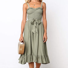 Load image into Gallery viewer, Long Cotton Midi Summer Dress