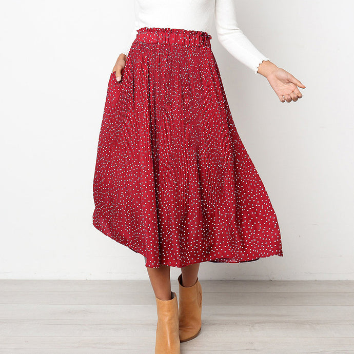 Printed Office Midi Skirt Female